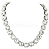 1Pc Zinc Alloy Pave Square Clear Glass Tennis Necklaces for Womem NJEW-SP0001-07S-1