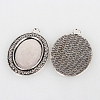 Tibetan Style Alloy Pendant Cabochon Settings TIBEP-N003-26AS-2