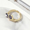 Brass & Cubic Zirconia Finger Rings CU-CBA7E55-12G-3