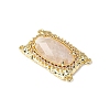 Brass Micro Pave Cubic Zirconia Multi-Strand Links with Natural Gemstone KK-Z096-04G-2