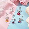 ABS Plastic Imitation Pearl & Transparent Acrylic Pendants Decorations HJEW-JM03603-02-1