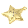 Cross Theme Real 18K Gold Plated Brass Micro Pave Clear Cubic Zirconia Pendants KK-L219-06G-05-2