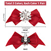 2 Pairs 2 Colors Bowknot Polyester Shoe Decorations AJEW-PH0011-51-2