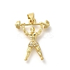 Rack Plating Brass with Cubic Zirconia Pendants KK-Z086-41G-1