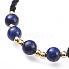 Adjustable Natural Lapis Lazuli(Dyed) Braided Bead Bracelets BJEW-JB04599-05-3