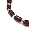 Natural Amber Cuboid Beads Stretch Bracelets for Women Men BJEW-JB13639-02-3