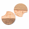 Transparent Resin & Walnut Wood Pendants RESI-S389-038A-B04-2