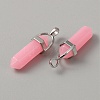 Natural Dyed White Jade Double Terminal Pointed Pendants G-WH0016-37G-2