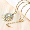 Summer Beach 304 Stainless Steel Light Sky Blue Enamel Pendant Necklaces for Women NJEW-U043-01B-G-3