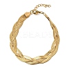 304 Stainless Steel Interlocking Herringbone Chain Bracelet for Women BJEW-K240-08C-G-4