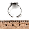 Hollow Flower 304 Stainless Steel Cuff Ring Components STAS-P454-03C-P-3