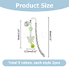 10Pcs 5 Colors Alloy Hook Bookmarks AJEW-HS00005-2
