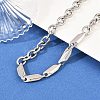 304 Stainless Steel Cable Chain Rhombus Link Chain Necklaces for Men Women NJEW-G186-01P-01-3