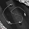 201 Stainless Steel Cable Chain Bracelets BJEW-H205-01B-P-1