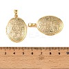 Floral Embossed Brass Locket Pendants KK-CBA7157-01G-3