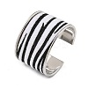 Alloy PU Open Cuff Bangles Bangles BJEW-U014-01P-02-1