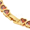 Rack Plating Brass Pave Cubic Zirconia Heart Link Bracelets BJEW-Q347-05G-04-3