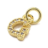 Initial Letter Brass with Cubic Zirconia Charms KK-Q814-26G-G-2