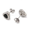 Ion Plating(IP) 304 Stainless Steel Heart Stud Earrings EJEW-C099-13PG-03-3