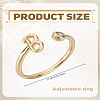 1Pc Brass Micro Pave Clear Cubic Zirconia Open Cuff Rings for Women RJEW-LP0002-37B-2