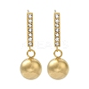 Ion Plating(IP) 304 Stainless Steel Inlay Rhinestone Stud Earrings for Women EJEW-M024-06A-G-1