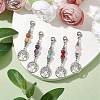 Alloy Tree of Life & Round Natural Gemstone Pendant Decoration HJEW-JM02021-S-2
