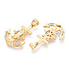 Brass Micro Pave Cubic Zirconia Pendants KK-N268-03G-2