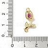 Brass Pave Cubic Zirconia Tulip Flower Connector Charms KK-I276-51G-01-3