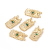 Rack Plating Brass Micro Pave Cubic Zirconia Pendants ZIRC-C040-07G-4