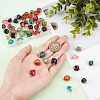 50Pcs 5 Colors Natural Agate Dyed Beads Connector Charms FIND-FG0001-55-3