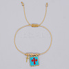 Bohemian Style Glass Seed Bead & 304 Stainless Steel Charm Bracelets BY1855-6-1