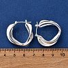 Brass Twist Hoop Earrings EJEW-A143-15S-5