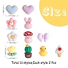 22Pcs 11 Styles Opaque Cute Resin Cabochons JX229A-2
