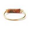 Natural Jade Column Beads Finger Ring RJEW-JR00404-03-6