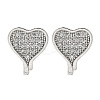 Heart Brass Micro Pave Cubic Zirconia Ear Studs EJEW-D304-35G-2
