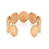 Ion Plating(IP) 304 Stainless Steel Oval Wrap Open Cuff Ring for Women RJEW-C025-05G-3