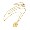 Oval with Sun 304 Stainless Steel Pendant Necklaces for Women NJEW-U009-01G-2