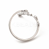 Non-Tarnish 304 Stainless Steel Morning Star Open Cuff Ring for Women RJEW-B027-12P-2