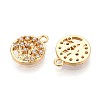 Brass Micro Pave Cubic Zirconia Charms KK-N263-81G-2