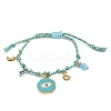 304 Stainless Steel Enamel  Charms Bracelets BJEW-C114-12G-4
