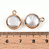 Electroplated Natural Keshi Pearl Flat Round Pendants LS-PEAR-S018-02C-01A-3