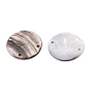 Natural Black Lip Shell Flat Round Chandelier Component Links SSHEL-T017-08-2