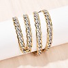 6MM 304 Stainless Steel Cuban Link Chain Necklaces for Women NJEW-G177-01GP-3