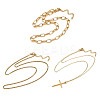 304 Stainless Steel Cross Pendant 3 Layer Necklaces for Women LS-NJEW-F343-02G-3