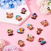 12Pcs 12 Styles Cattle Food Grade Silicone Focal Beads SIL-TA0002-42-5