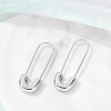 304 Stainless Steel Safety Pin Charm Huggie Hoop Earrings for Women EJEW-C096-41P-1