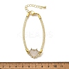 Brass Micro Pave Clear Cubic Zirconia Link Bracelets for Women BJEW-A029-01C-G-5