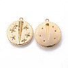 Brass Micro Pave Clear Cubic Zirconia Pendants KK-N232-155-NF-2
