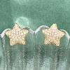 Brass Micro Pave Clear Cubic Zirconia Stud Earrings EJEW-G471-31G-01-1