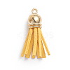 Faux Suede Cord Tassels Pendant Decorations HJEW-WH0006-18G-1